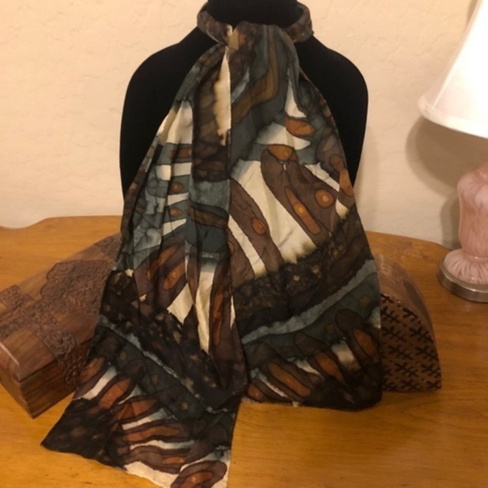 Blue and Brown Long Scarf